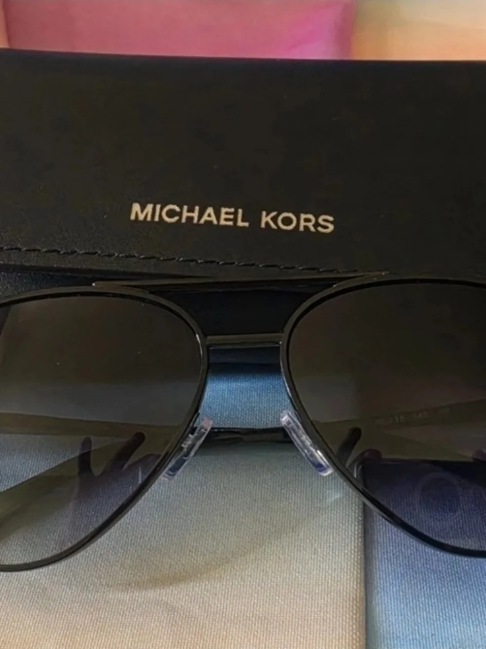 Michael Kors Brentwood Sunglasses MK1168 Black Gradient Aviator (w/ Case)